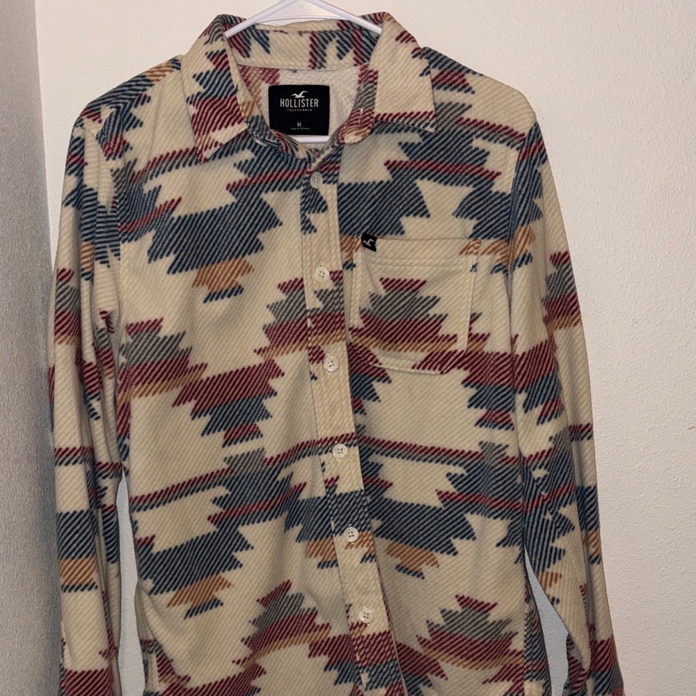 Hollister Multicolor Geometric Button-Up Shirt